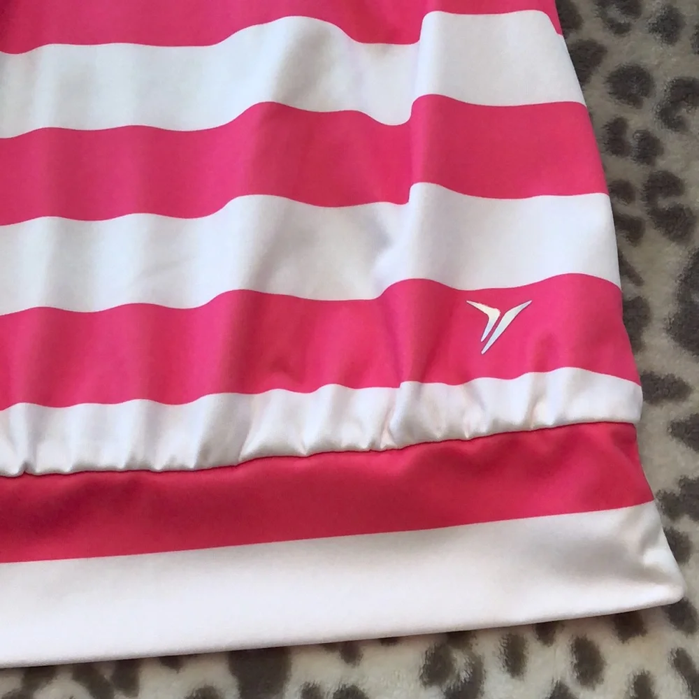 Old Navy Active Neon Coral Stripe Racerback Tank Top Size Small 6 7